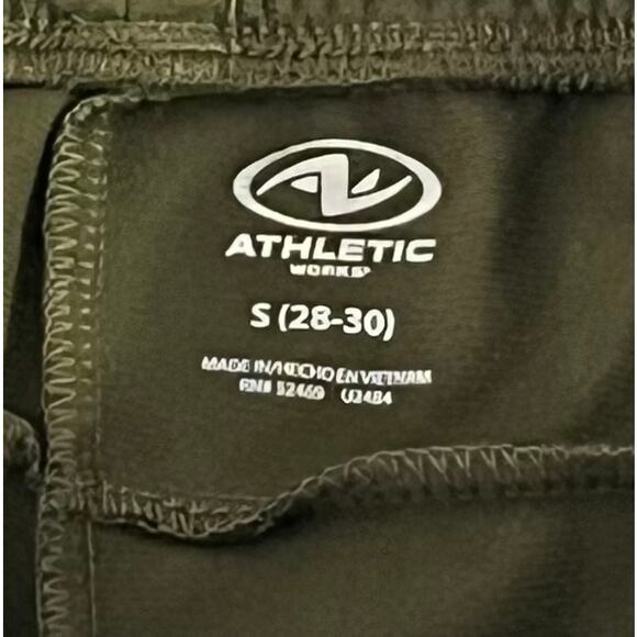 Athletic Works Army Green Black Striped Elastic Waist Joggers Reg Size S 28-30 - Picture 2 of 5